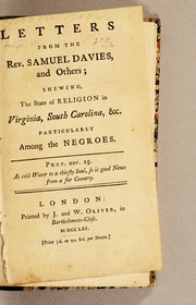 Front cover of Letters from the Rev. Samuel Davies by Davies, Samuel