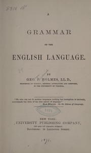 Front cover of A grammar of the English language by George Frederick Holmes