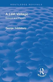 Front cover of Revival : A Last Vintage by Saintsbury, George
