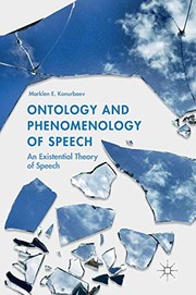 Front cover of Ontology and Phenomenology of Speech by Marklen E. Konurbaev