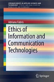 Front cover of Ethics of Information and Communication Technologies by Adriano Fabris