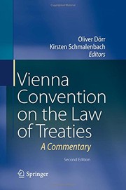 Front cover of Vienna Convention on the Law of Treaties by Oliver Dörr