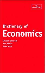 Cover of Dictionary of economics by Bannock, Graham.