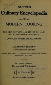 Front cover of Gancel's culinary encyclopedia of modern cooking by J. Gancel