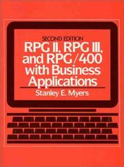Front cover of RPG II, RPG III, and RPG 400, with business applications by Stanley E. Myers