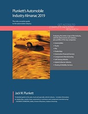 Front cover of Plunkett's Automobile Industry Almanac 2019 by Jack W. Plunkett