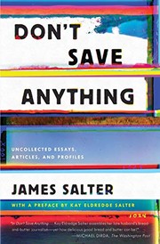 Cover of Don't save anything by James Salter