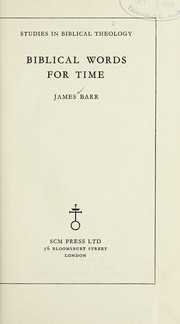 Cover of Biblical words for time by James Barr