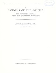 Front cover of A synopsis of the Gospels by H. F. D. Sparks