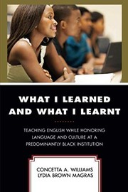 Cover of What I learned and what I learnt by Williams
