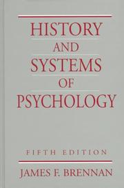 Front cover of History and systems of psychology by James F. Brennan