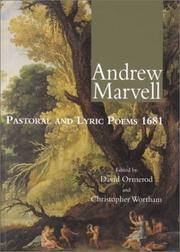 Cover of Pastoral and lyric poems 1681 by Andrew Marvell