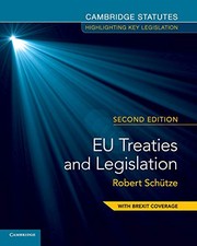 Front cover of EU Treaties and Legislation by Robert Schütze