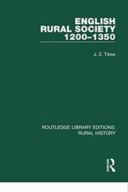 Front cover of English rural society, 1200-1350 by J. Z. Titow