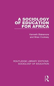 Front cover of A sociology of education for Africa by Kenneth Blakemore