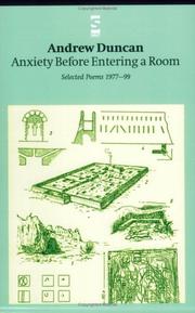 Front cover of Anxiety Before Entering a Room by Andrew Duncan