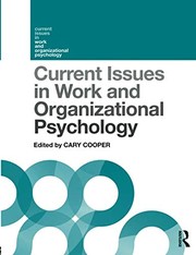 Front cover of Current Issues in Work and Organizational Psychology by Cary Cooper