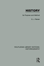 Cover of History by G. J. Renier