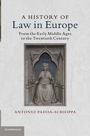 Front cover of A History of Law in Europe by Antonio Padoa-Schioppa
