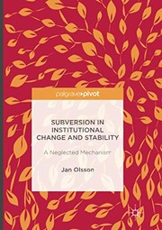 Cover of Subversion in Institutional Change and Stability by Jan Olsson