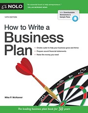 Front cover of How to write a business plan by Mike P. McKeever
