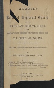 Front cover of Memoirs of the Reformed Episcopal Church and of the Protestant Episcopal Church by Benjamin Aycrigg