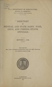 Front cover of Directory of federal and state dairy, food, drug, and feeding stuffs officials by United States. Bureau of Chemistry