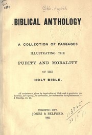 Cover of Biblical anthology by Unknown