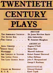 Front cover of Twentieth century plays by Richard A. Cordell