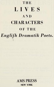 Front cover of The lives and characters of the English dramatick poets by Langbaine, Gerard the younger