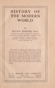 Front cover of History of the modern world by Webster, Hutton