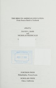 Front cover of The Bible in American education by David L. Barr