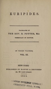 Front cover of Euripides by Euripides