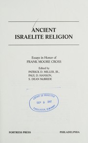 Front cover of Ancient Israelite religion by Patrick D. Miller