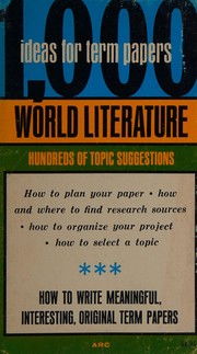 Front cover of 1000 ideas for term papers in world literature by Robert Allen Farmer
