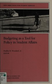 Front cover of Budgeting As a Tool for Policy and Student Affairs (New Directions for Student Services) by SS