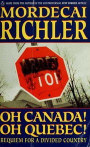 Front cover of Oh Canada, Oh Québec by Mordecai Richler