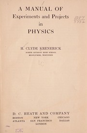 Front cover of A manual of experiments and projects in physics by Henri Clyde Krenerick