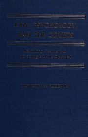Front cover of Law, psychology, and the courts by Ellsworth A. Fersch