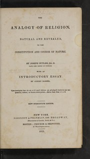Cover of The analogy of religion by Joseph Butler