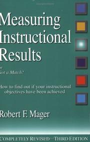 Front cover of Measuring instructional results, or, Got a match? by Robert Frank Mager