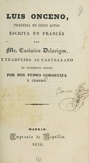 Cover of Luis Onceno by Casimir Delavigne