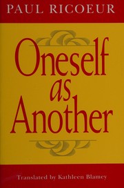 Front cover of Oneself as another by Paul Ricœur
