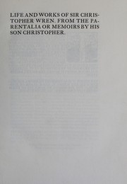 Front cover of Life and works of Sir Christopher Wren by Wren, Christopher Sir