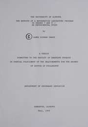 Front cover of The effects of a mathematics laboratory program in grades 7 and 8--an experimental study by James H. Vance