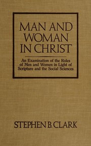 Cover of Man and woman in Christ by Stephen B. Clark