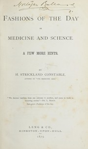 Front cover of Fashions of the day in medicine and science by Henry Strickland Constable