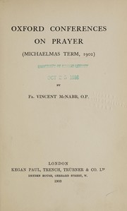 Front cover of Oxford Conferences on Prayer by McNabb, Vincent