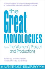 Cover of The great monologues from the Women's Project by Kristin Graham