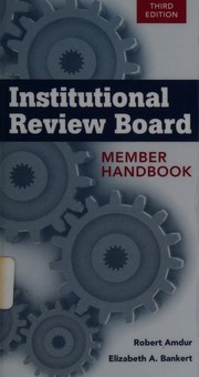Cover of Institutional review board by Robert J. Amdur